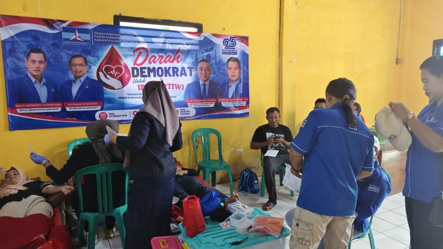 41 Kantong Darah Terkumpul, Demokrat Lampung Timur Gelar Aksi,Darah Demokrat Untuk Ibu Pertiwi