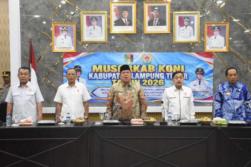 Buka Musorkab KONI, Azwar Hadi Tekankan Persatuan dan Kemajuan Olahraga Lampung Timur