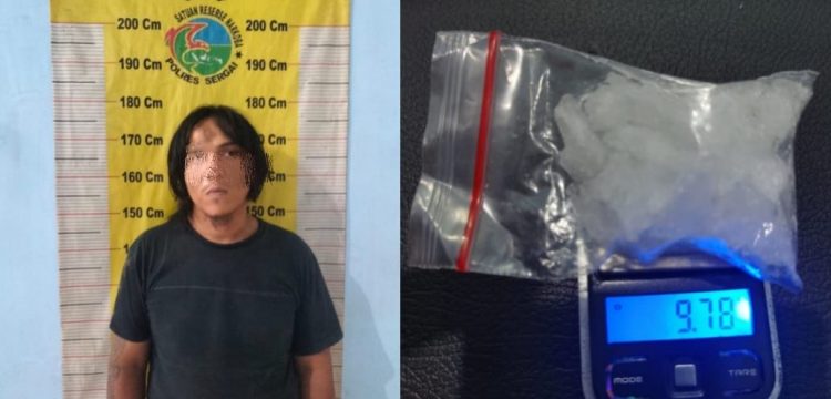 Pelaku Fahruddin alias Utoh terduga pengedar sabu bersama Barang bukti narkotika jenis sabu diamankan