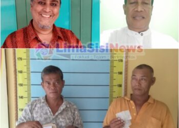 Tokoh Agama Ramatullah (kiri atas), Tokoh Pemuda Edi Warsito alias Edi Lung (kanan atas) & Kedua tersangka SAL dan LGN (bawah)
