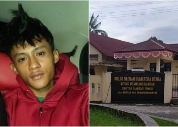 Penampakan kantor Polsek Siantar Timur dan Suradimas korban penganiayaan. (mass)