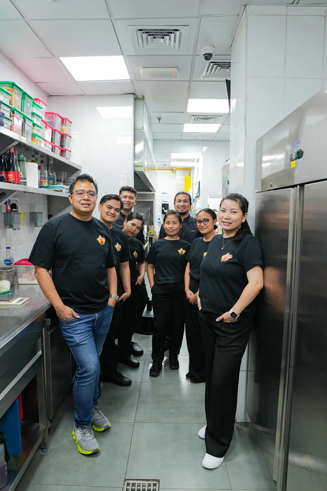 Chef Bobby Sutanto, Sylvana Sari and the team in the Bobi Bowl kitchen