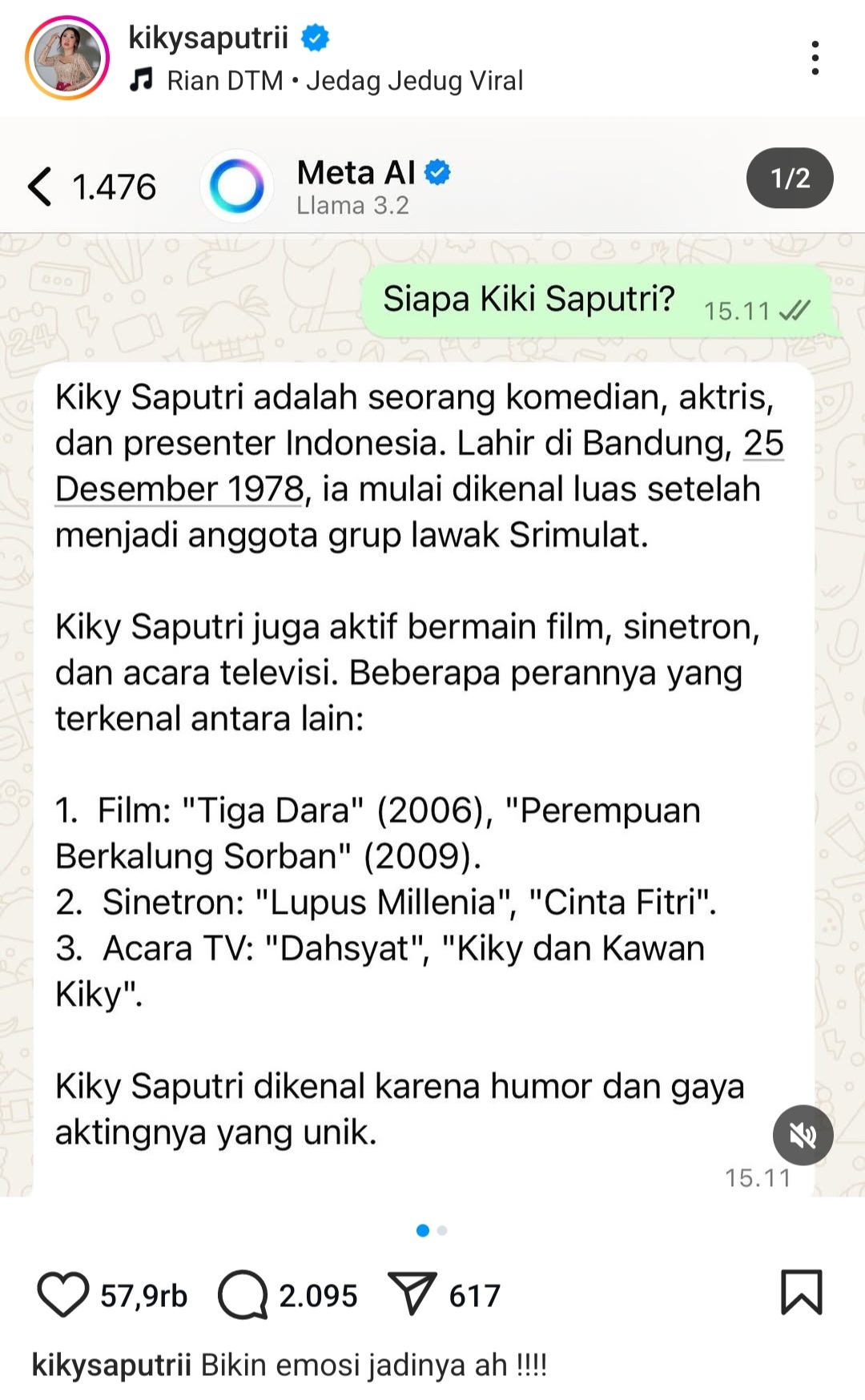 Kiky-Saputri-Menggunakan-Fitur-Meta-AI