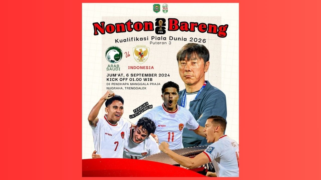 Pendopo Trenggalek Gelar Nobar Indonesia vs Arab Saudi di Laga Kualifikasi Piala Dunia 2026