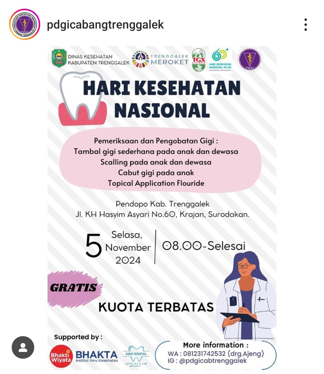 periksa gigi gratis trenggalek