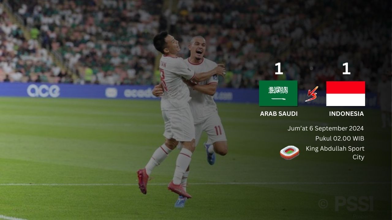 Kualifikasi Piala Dunia 2026: Timnas Indonesia Imbangi Arab Saudi dengan Skor 1-1