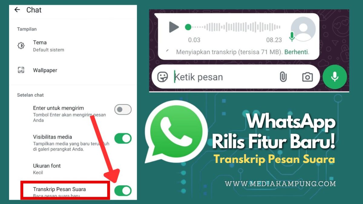 Fitur transkrip pesan suara WhatsApp
