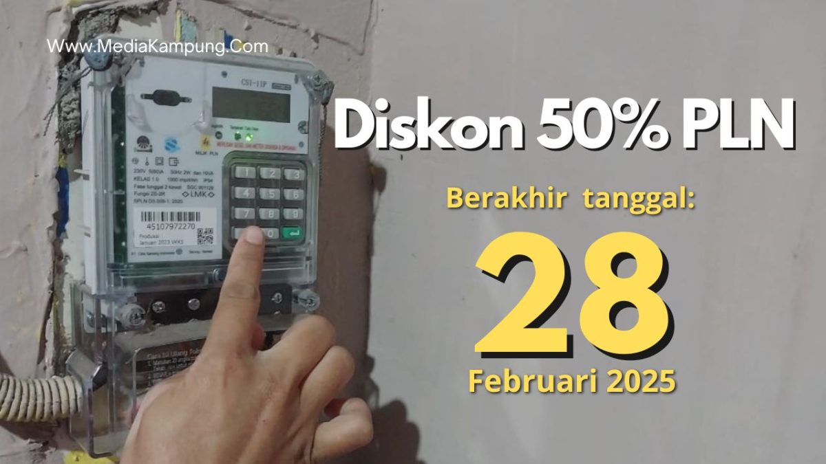 Tagihan listrik dengan diskon 50%.