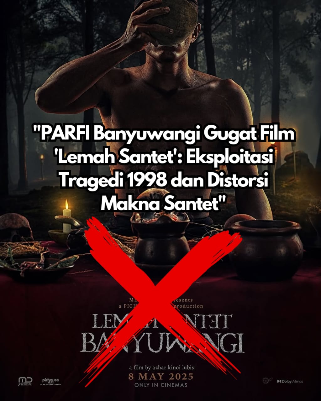 Ketua DPC PARFI Banyuwangi, Denny Sun'anudin, menyampaikan protes terhadap film "Lemah Santet Banyuwangi"