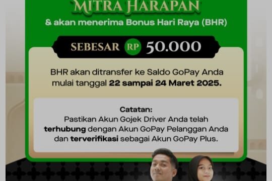 Driver Gojek Banyuwangi Protes: Bonus Lebaran Rp50 Ribu, Teman Dapat Rp900 Ribu! bukti salah satu mitra gojek di banyuwangi