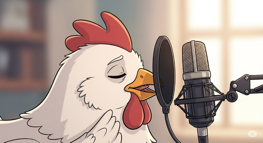ASMR Chicken whispering into microphone