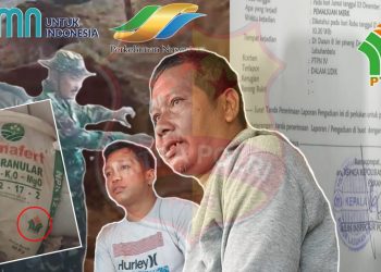 ZUL (tengah) Pemilik gudang penimbunan Pupuk Holding Perkebunan Nusantara dengan peruntukan diproduksi khusus untuk PTPN IV di Kecamatan Panai Hulu, Kabupaten Labuhanbatu