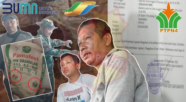 ZUL (tengah) Pemilik gudang penimbunan Pupuk Holding Perkebunan Nusantara dengan peruntukan diproduksi khusus untuk PTPN IV di Kecamatan Panai Hulu, Kabupaten Labuhanbatu