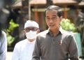 Presiden Joko Widodo saat berada di cagar budaya Pura Tirta Empul, Kabupaten Gianyar Bali