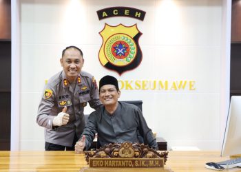 Kapolres Lhokseumawe AKBP Eko Hartanto, S.I.K., M.H menyambut baik kunjungan ulama Kharismatik Aceh yaitu Waled Muzakir atau lebih dikenal dengan Waled Lapang
