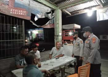 Patroli Malam Hari di Personel Polsek Banda Sakti
