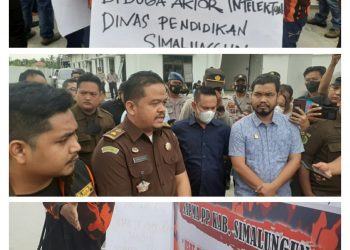 Unjuk Rasa Sapma PP Simalungun di Kejaksaan Negeri Kabupaten Simalungun