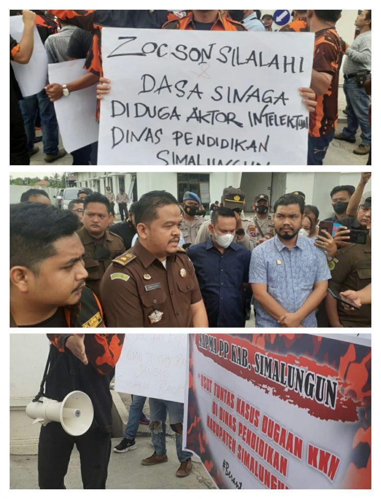 Unjuk Rasa Sapma PP Simalungun di Kejaksaan Negeri Kabupaten Simalungun
