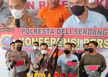 Konferensi Pers Polresta Deli Serdang Terkait Penembakan Pendeta Fernando
