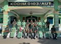 Penerimaan dan penyambutan calon pejabat Dandim Aceh Utara dan Ketua Persit KCK Cab. XX di Makodim setempat