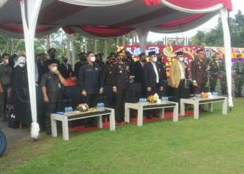 Upacara HUT Bhayangkara ke 76 Polres Kuantan Singingi secara virtual
