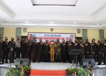 Upacara HUT Bhayangkara Polres Toba  secara virtual