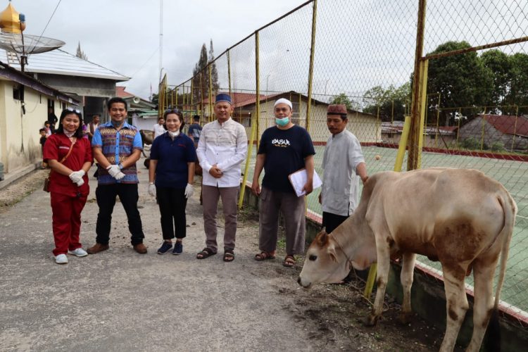 Polres Dairi Melaksanakan Penyembelihan hewan Qurban yang terdiri dari 7 ekor Sapi