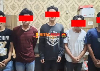 Satreskrim Polrestabes Medan dan Unit Reskrim Polsek Sunggal mengamankan delapan anggota geng motor di Jalan Ring Road dan Jalan Klambir V Pasar IV Hamparan Perak