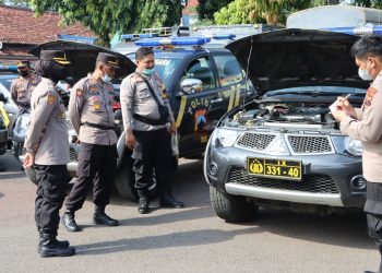Polres Tegal melaksanakan pemeriksaan atau pengecekan kendaraan bermotor (ranmor) operasional Polres dan Polsek