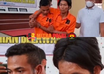 M Isa (26) dan Edo (25), pelaku pencabulan terhadap anak usia 4 tahun, inisial NW di kawasan Hamparan Perak, Deliserdang
