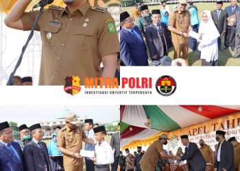 Bobby Nasution saat menjadi Inspektur Upacara dalam Apel Tahunan Pekan Perkenalan Khutbatul Arsy di halaman Pesantren Ar Raudlatul Hasanah Jalan Setia Budi Medan