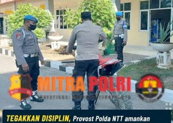 Propam Subbid Provost Polda NTT, mengamankan satu unit kendaraan bermotor roda dua di Mapolda NTT