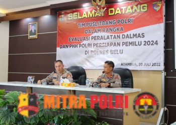 Polres Belu menerima kunjungan kerja dari Pusat Penelitian dan Pengembangan (Puslitbang) POLRI