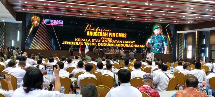 Rapat Pimpinan Nasional (Rapimnas) Serikat Media Siber Indonesia (SMSI) tahun 2021 di Markas Besar Angkatan Darat, Jalan Veteran Jakarta