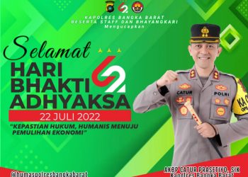 Kapolres Bangka Barat AKBP Catur Prasetiyo S.I.K, mengucapkan Selamat Hari Bhakti Adhyaksa Ke 62