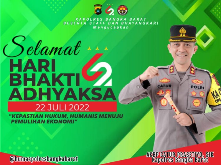 Kapolres Bangka Barat AKBP Catur Prasetiyo S.I.K, mengucapkan Selamat Hari Bhakti Adhyaksa Ke 62