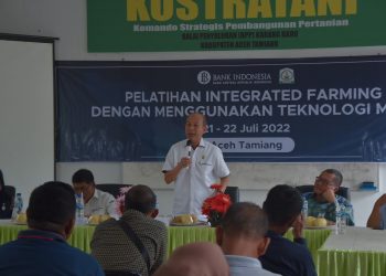 Bupati Aceh Tamiang, Mursil, SH, M.Kn membuka Pelatihan Integrated Farming dengan menggunakan teknologi MA-11
