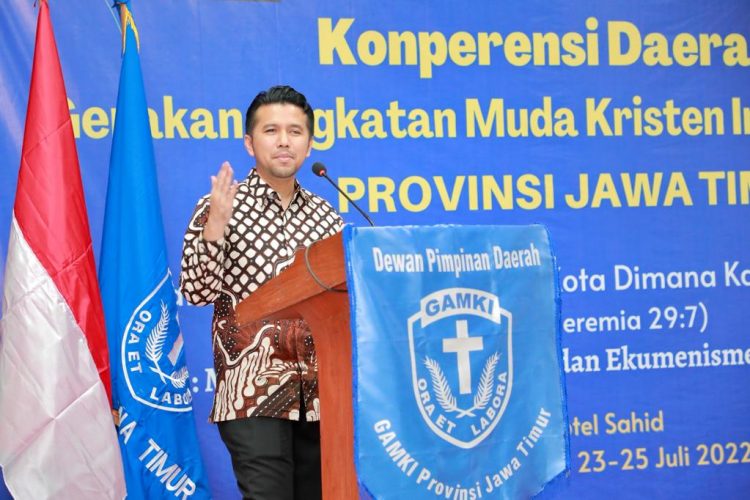 Wagub Emil Dardak saat menghadiri Konferensi Daerah XI GAMKI, di Hotel Sahid Surabaya