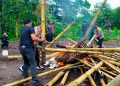 Petugas gabungan menggerebek lokasi perjudian sabung ayam di Kelurahan Talikuran Barat