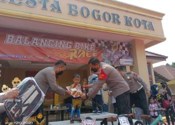 Polresta Bogor Kota berkolaborasi dengan komunitas Balance Bike Bogor (Balabiboo) menggelar Balancing Bike Race