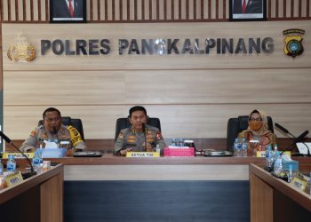 Personil Polres Pangkalpinang menerima kunjungan Team STIK/PTIK Polri