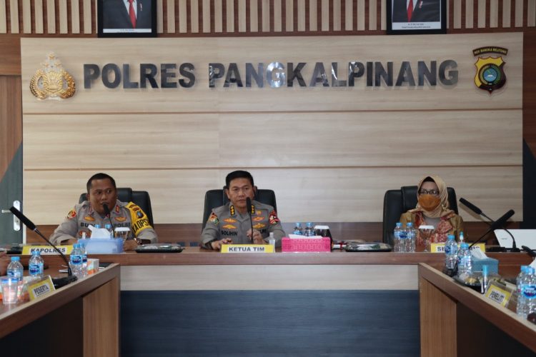 Personil Polres Pangkalpinang menerima kunjungan Team STIK/PTIK Polri
