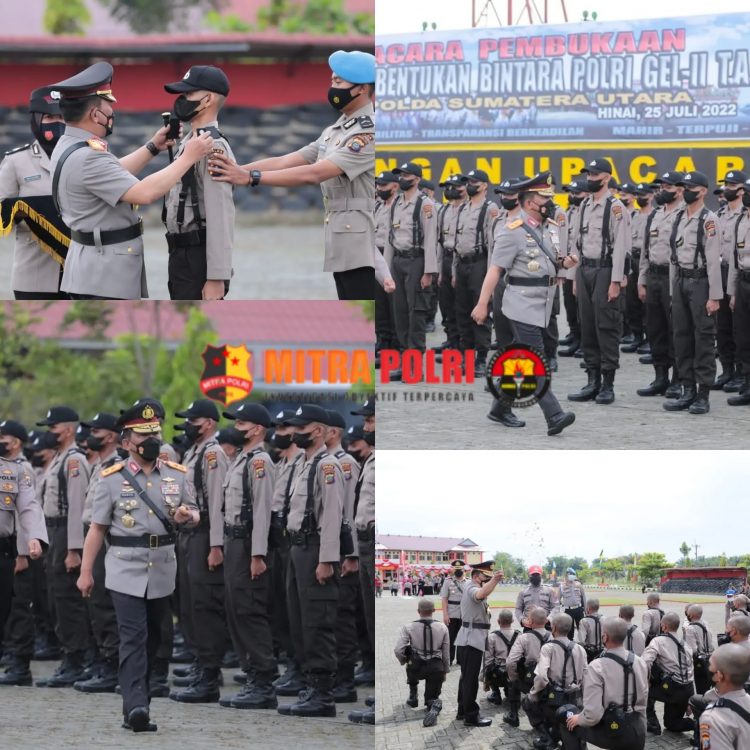 Pembukaan pendidikan pembentukan Bintara Polri gel-II T.A. Tahun 2022 bertempat di Lapangan Upacara Satya Haprabu SPN Hinai Polda Sumut