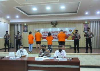 Subdit II Perbankan Ditreskrimsus Polda Sulut mengungkap kasus dan mengamankan sindikat pelaku kejahatan skimming pada Bank SulutGo