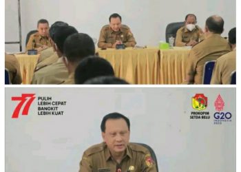 Bupati Belu, dr. Taolin Agustinus, Sp.PD-KGEH, FINASIM saat memimpin rapat koordinasi