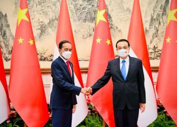 Presiden Jokowi melakukan pertemuan bilateral dengan Presiden Republik Rakyat Tiongkok (RRT) Xi Jinping di Villa 14, Diaoyutai State Guesthouse, Beijing