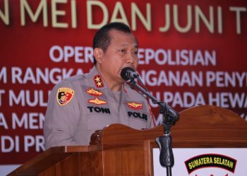Kapolda Sumsel, Irjen Pol Drs Toni Harmanto, MH secara langsung membuka pelaksanaan Gelar Binopsnal Polda Sumsel
