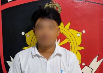 Tim 1 Resmob Polres Bitung mengamankan seorang pria pelaku penikaman yang terjadi di Kelurahan Apela Dua