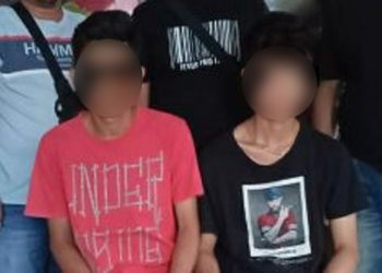 Tim Resmob Satreskrim Polres Kotamobagu mengamankan dua pria terduga pelaku pencabulan yang terjadi di wilayah Mogolaing