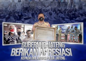 Gubenur Jateng H. Ganjar Pranowo, S.H., M.I.P apresiasi Dirlantas Polda Jateng Kombes. Pol. Drs. Agus Suryo Nugroho, S.H., M.Hum
tentang Penindakan ETLe di Provinsi Jawa Tengah